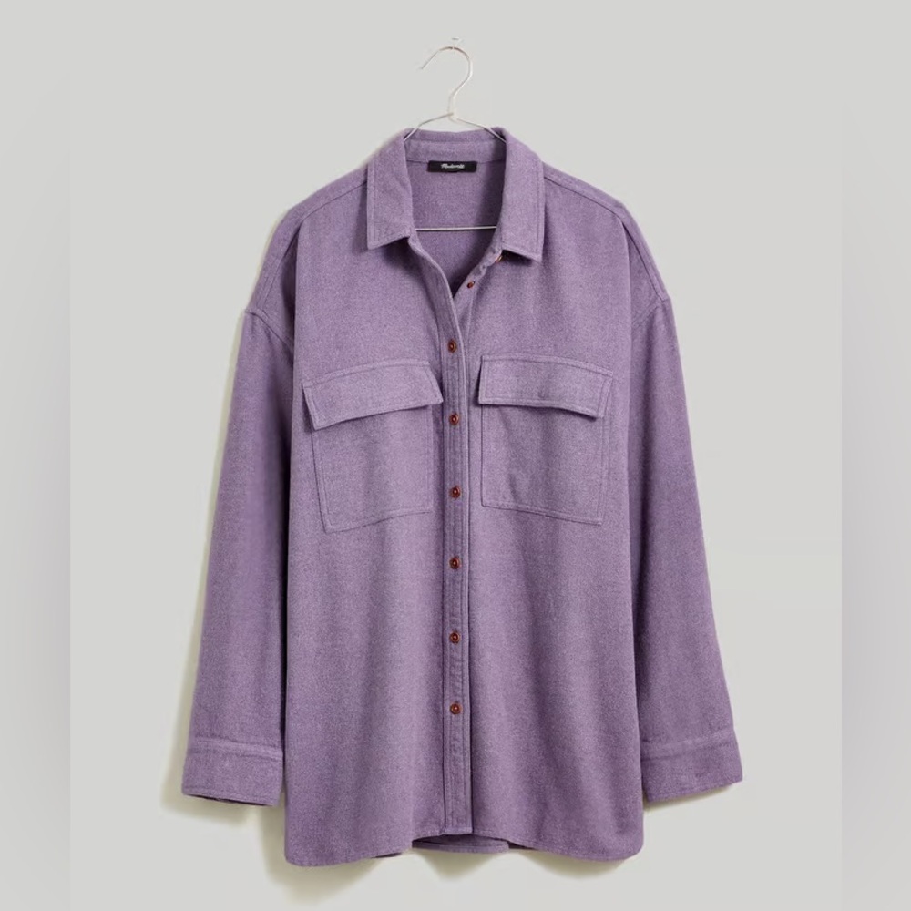 MADEWELL PURPLE SMOKEY GRAPE BRUSHED OVERSIZE SHIRT JACKET SIZE XL 💜💜💜